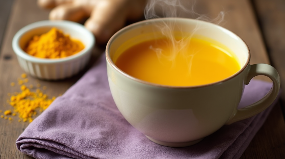 دمنوش زنجبیل و زردچوبه برای گلودرد